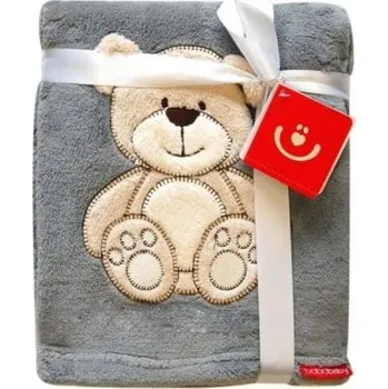 Dětská deka Dětská deka Bobobaby šedý medvídek KCSN-08 76 x 102 cm