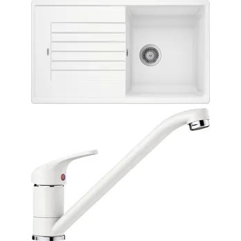 Granitový dřez Set Blanco 10-A 25 (dřez Zia 5 S Bílá + baterie Daras Bílá)