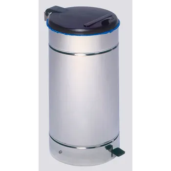 Odpadkový koš Nádoby na odpad a suroviny s pedálem, vhodné pro 70 litrové pytle, stříbrné