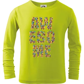 Chlapecké tričko Awesome sign people - Triko dětské Long Sleeve - 134 cm/8 let ( Limetková )