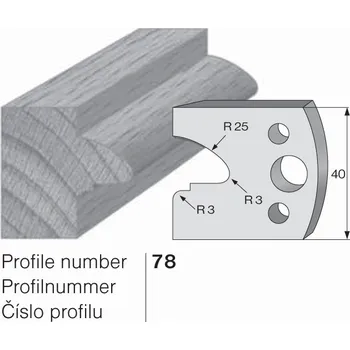 Nůž profilový č. 78 SP do frézovací hlavy 40 x 4 mm PILANA