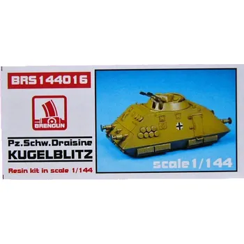 Plastikový model Brengun 1/144 Pz.Schwere Draisine KUGELBLITZ (full kit)