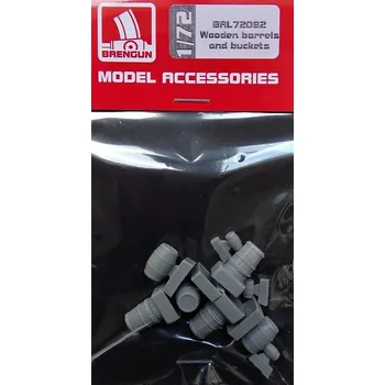 Plastikový model Brengun 1/72 Wooden barrels and buckets (resin set)