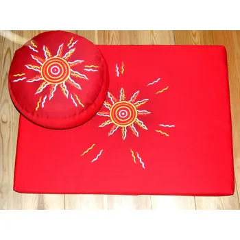 Dekorativní polštářek set Indiánské slunce na červené