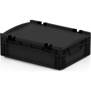 Přepravka na jídlo Plastová ESD Euro přepravka 400x300x120 mm, s víkem, plný úchyt + doprava zdarma