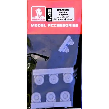 Plastikový model Brengun 1/48 Spitfire 3-spoke wheels set (3 types)