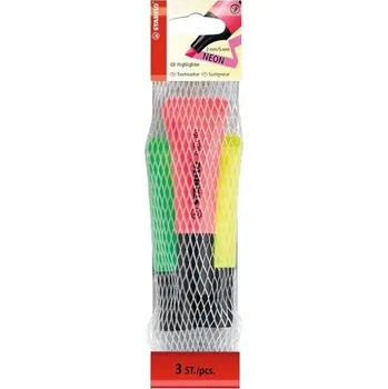 STABILO NEON 3 ks Síťka růžová, zelená, žlutá