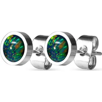 Náušnice NUBIS® Ocelové náušnice s opály 8 mm - NBP71-OP32