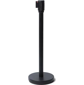 Plotový sloupek Zahrazovací sloupek ECONOMY se samonavijecím pásem, 2,5 m, černý, černý