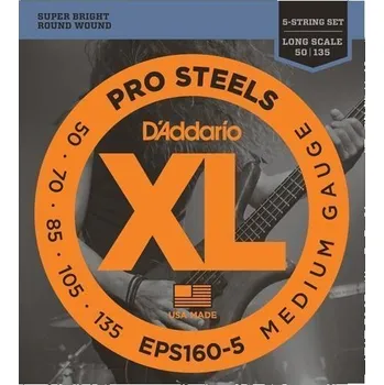 Struna pro hudební nástroj D'Addario EPS160-5 Struny pro 5-strunnou baskytaru