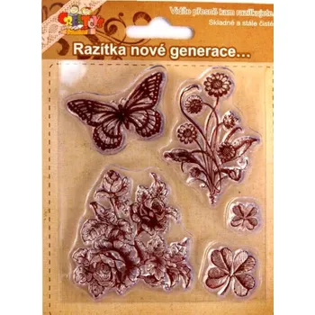 Dětské razítko Gelová razítka S - Motýlek a květiny