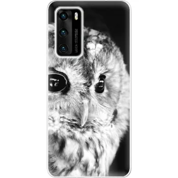 Pouzdro na mobilní telefon Odolné silikonové pouzdro iSaprio - BW Owl - Huawei P40
