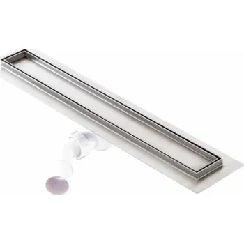 Odvodňovací žlab Sprchové odvodnění KF s keramickým obkladem (plastový sifon) (Nerezové odvodnění se používá v koupelnách, kde se klade důraz na jednotnost povrchu - keramický obklad. Velmi estetické řešení při zachování jednotného designu koupelny.)