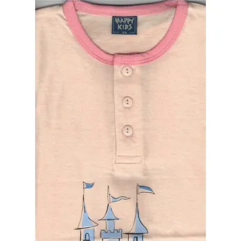 Dívčí noční košile Happy kids, dívčí noční košile LKD-001, krátký rukáv, meruňková, vel. 134