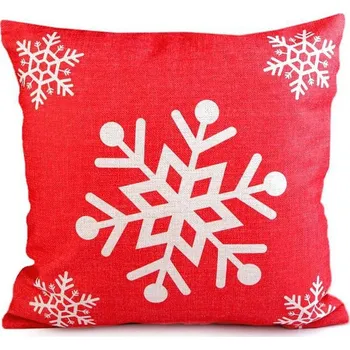 Vánoční dekorace Vánoční povlak na polštář 43x43 cm - 4 červená vánoční