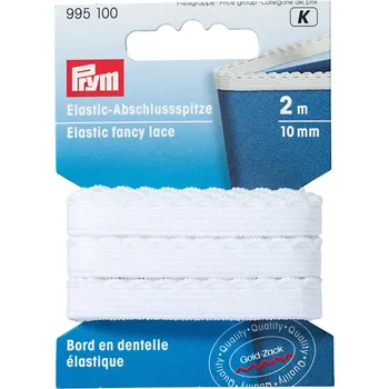 Krajka elastická krajka bílá 10mm - 2m