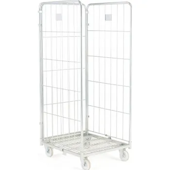 AJprodukty Rollkontejner, 3 stěny, nosnost 400 kg, 720x800x1800 mm 24120