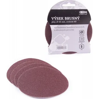 Brusný papír 5x 115mm P60 papír brusný výsek plný