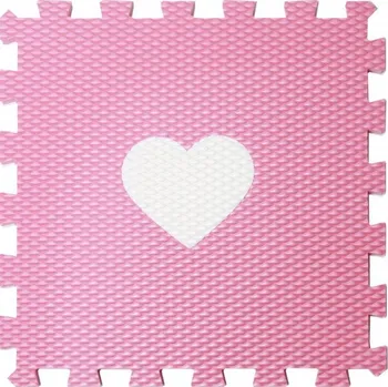 VYLEN Minideckfloor se srdíčkem Růžový s bílým srdíčkem