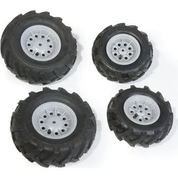 Dětské elektrovozidlo Nafukovací kola šedá pro jednomístné traktory Peg-Pérego (Deere Construction, JD Ground Force, Ground Loader a Power Pull)