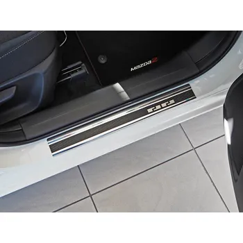 Tuning Prahové lišty Mazda 2 2014-2021 • nerez s karbonem • Alu-Frost