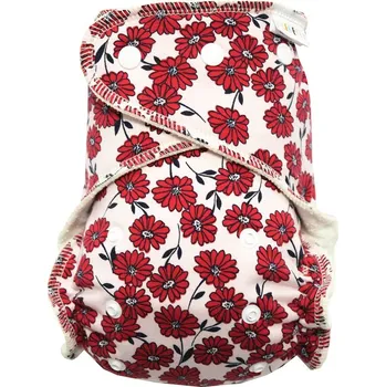 Plena Breberky BIO Kalhotková plenka (M) - Červené kytičky PAT