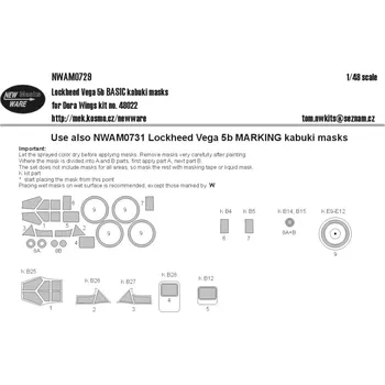 Plastikový model New Ware 1/48 Mask Lockheed Vega 5b BASIC (DORA W.)