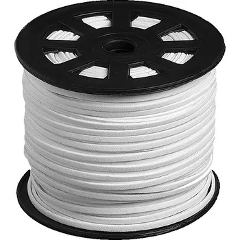 Plochá umělá kůže bílá, 3x1 mm (1m)