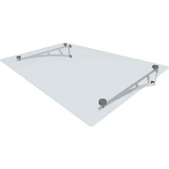 Stříška nad vchodové dveře Skleněná stříška nad vchod s rameny 140 cm saténové sklo 10mm ESG