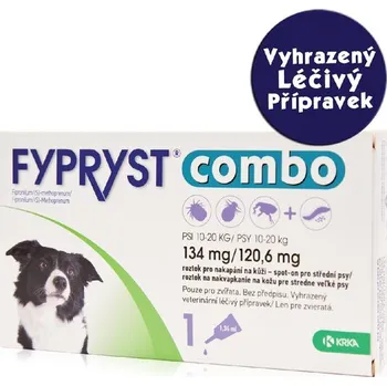 Antiparazitikum pro psa Fypryst Combo Spot-on Dog M 10–20 kg 1×1,34 ml