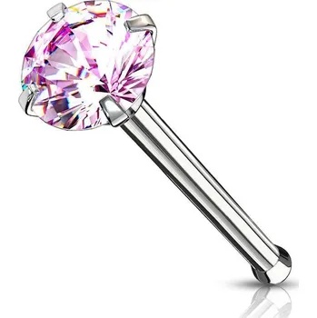 Piercing Piercing do nosu - růžový zirkon (2,5 mm)