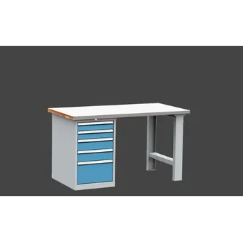 Průmyslová sponka dílenský stůl DPS 1723 s oplechovanou nerezovou pracovní deskou, kontejner + doprava zdarma