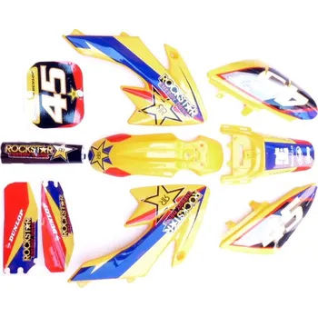 Polep vozidla pitbike polepy na plasty CRF 50 rockstar/žluté, Stomp, DemonX