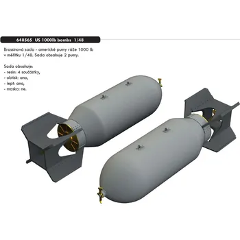Plastikový model Eduard 1/48 US 1000lb bombs