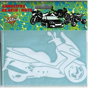 Samolepicí dekorace na vozidlo Samolepka na auto - Skútr, bílá