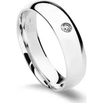 Prsten Stříbrný prsten s zirkonem, šíře 5 mm (53)