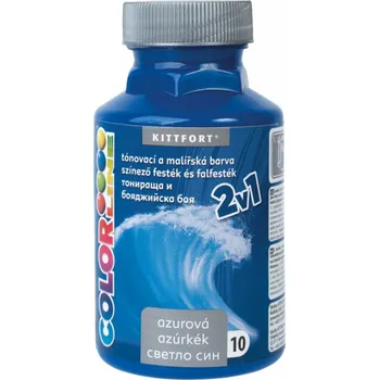 barva na zeď Kittfort Color Line 2v1 tekutá tónovací a malířská barva 10 Azurová 350 g