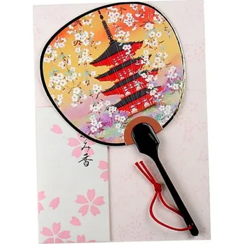 Parfémovaná japonská pohlednice Vějíř Červená pagoda