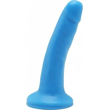 Dildo Dildo ToyJoy Get Real Happy Dicks 6 Inch modré, barevné dual density dildo s přísavkou 15 x 2,3–3,6 cm