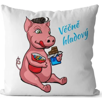 Dekorativní polštářek Polštář Věčně hladový (Velikost: 40 x 40 cm)