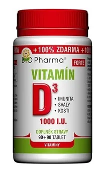 Bio Pharma Vitamín D3 Forte 1000 IU 180 tbl.