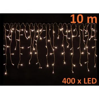 Vánoční dekorace Světelný déšť venkovní / vnitřní, teple bílá, 400 LED, 10m