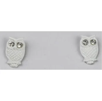 Náušnice UNI Náušnice sova Barva: bílá