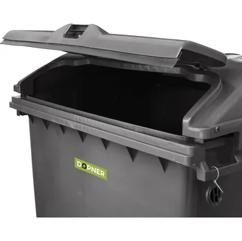 Železářství Kontejner 1100 l plastový DOPNER, černý Typ víka: Víko ve víku