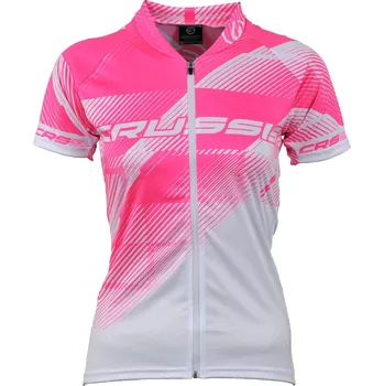 cyklistický dres CRUSSIS CSW-048 bílý/růžový