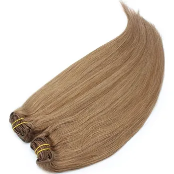 Příčesek Clip in maxi set 63cm pravé lidské vlasy – REMY 240g – SVĚTLE HNĚDÁ