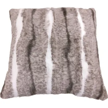 Dekorativní polštářek Polštář v imitaci králičí kůže Rabbi šedá - 45*45cm