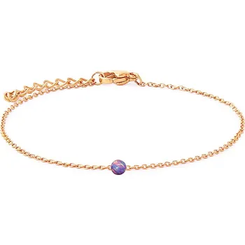 Náhrdelník NUBIS® Zlacený ocelový náramek s opálem - kulička 5 mm - NBP73-OP38