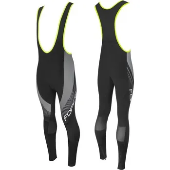 Cyklistické kalhoty Force kalhoty dlouhé F58 se šlemi bez vložky (černá/šedá)