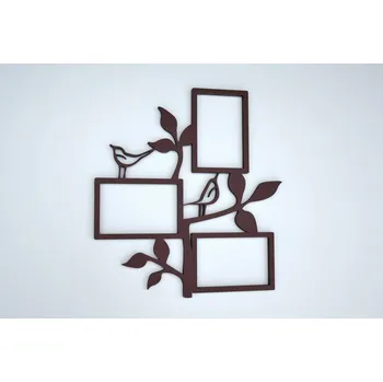 Fotorámeček Fotorámeček ptáčci na 3 fotografie barevně lakovaný Formát fotografie: 9x13 cm